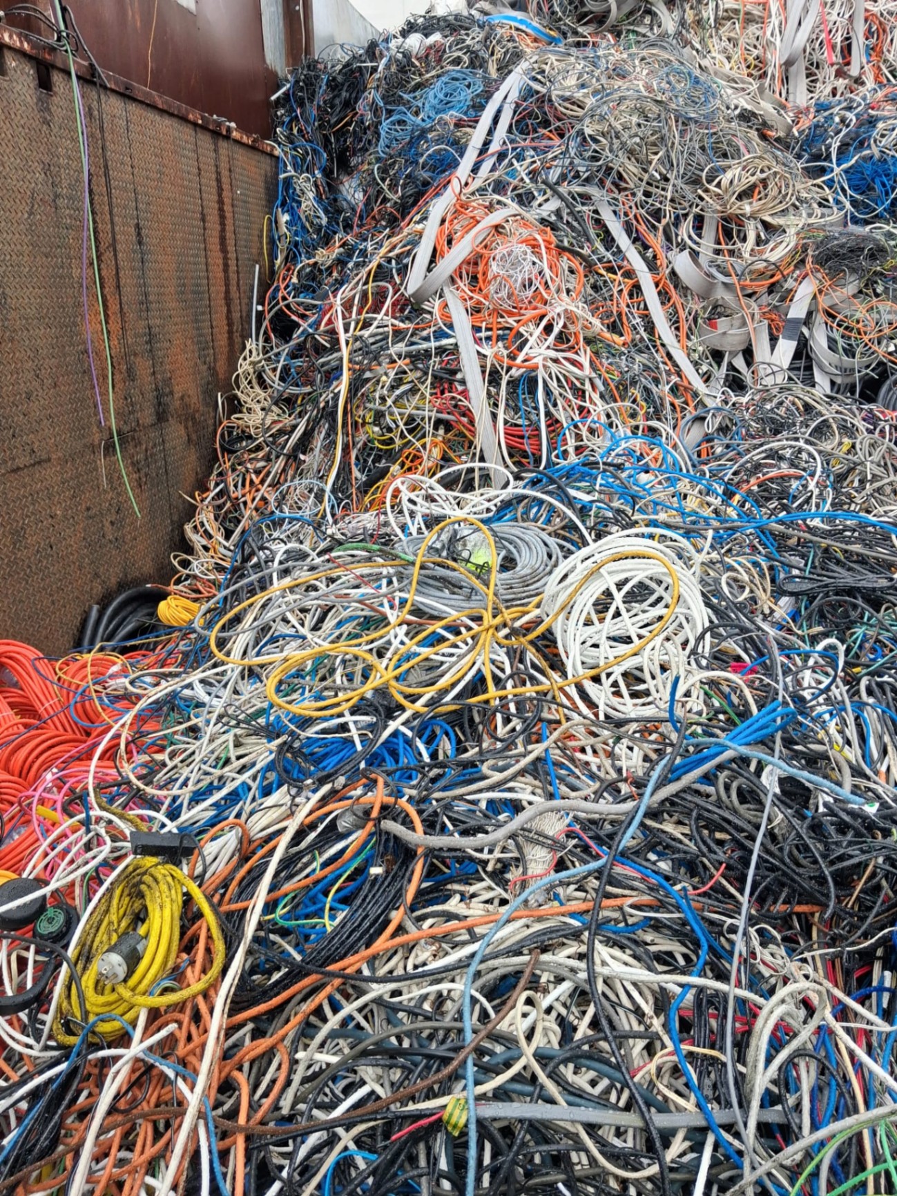 Copper cable stock ready for recycling at RMC yard